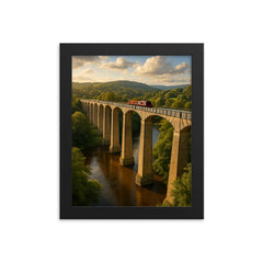 Pontcysyllte Aqueduct Wales framed print on a plain backdrop in size 8"x10".