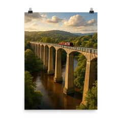 Pontcysyllte Aqueduct Wales poster on a plain backdrop in size 8"x10".