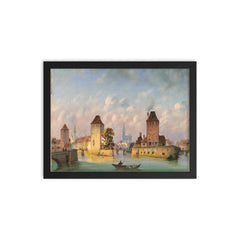 Ponts Couverts, Strasbourg by Johann Baptist framed print on a plain backdrop in size 12"x16".