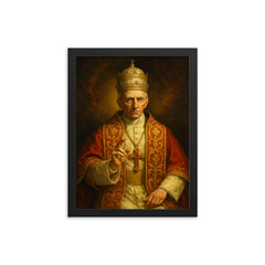 Pope Benedict XV framed print on a plain backdrop in size 12"x16".