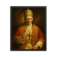 Pope Benedict XV framed print on a plain backdrop in size 16"x20".