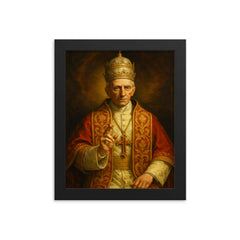 Pope Benedict XV framed print on a plain backdrop in size 8"x10".