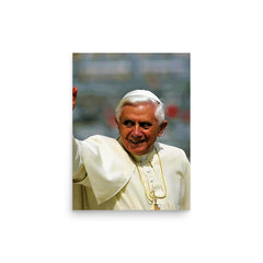 Pope Benedict XVI poster on a plain backdrop in size 12"x16".