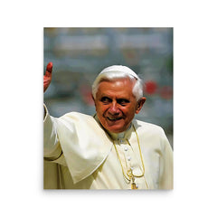 Pope Benedict XVI poster on a plain backdrop in size 16"x20".