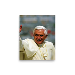 Pope Benedict XVI poster on a plain backdrop in size 8"x10".