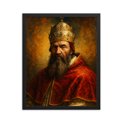 Pope Clement VII framed print on a plain backdrop in size 16"x20".