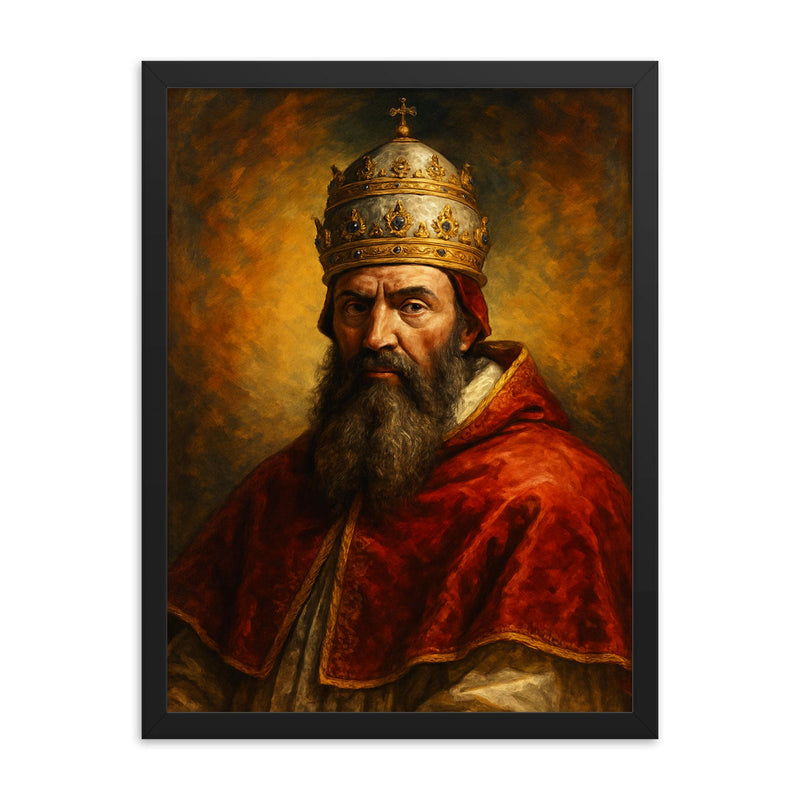 Pope Clement VII framed print on a plain backdrop in size 18