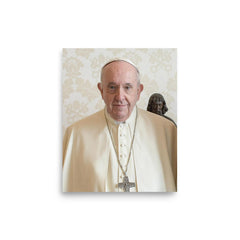 Pope Francis poster on a plain backdrop in size 8"x10".