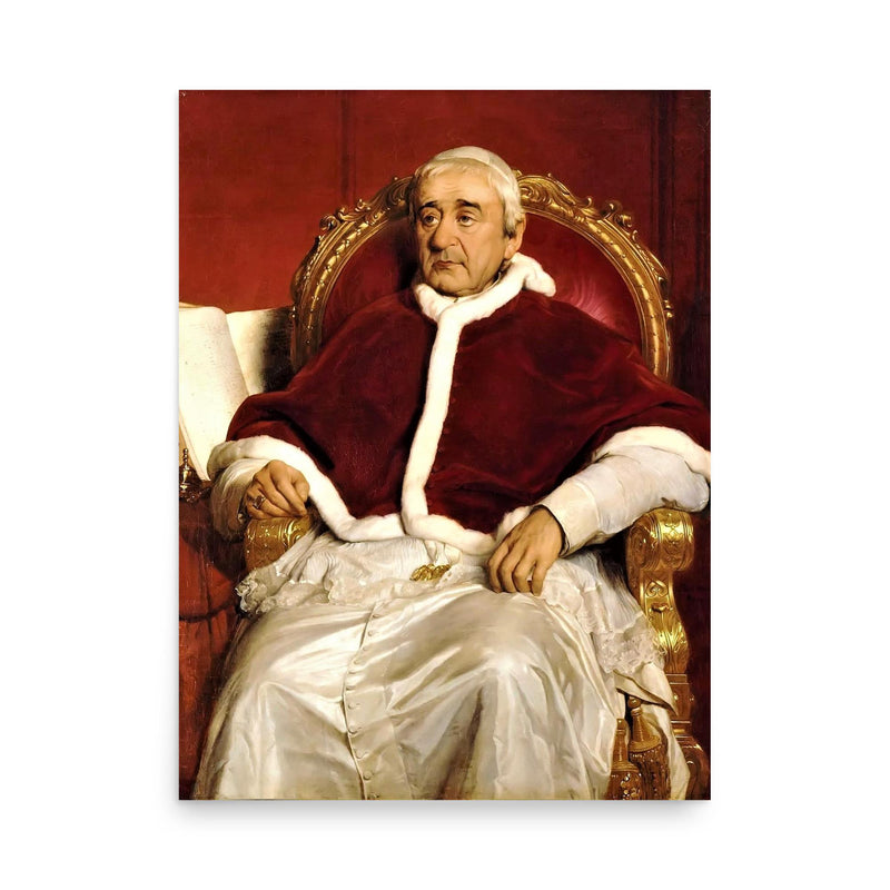 Pope Gregory XVI poster on a plain backdrop in size 18