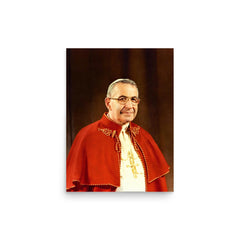 Pope John Paul I poster on a plain backdrop in size 12"x16".