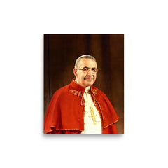 Pope John Paul I poster on a plain backdrop in size 8"x10".