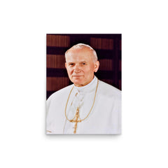 Pope John Paul II poster on a plain backdrop in size 12"x16".