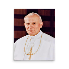 Pope John Paul II poster on a plain backdrop in size 16"x20".