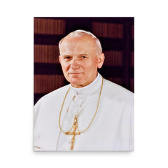 Pope John Paul II poster on a plain backdrop in size 18"x24".