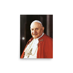 Pope John XXIII poster on a plain backdrop in size 12"x16".