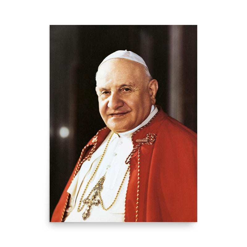 Pope John XXIII poster on a plain backdrop in size 18