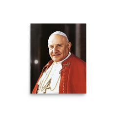 Pope John XXIII poster on a plain backdrop in size 8"x10".