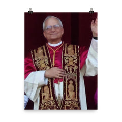 Pope Leo XIV poster on a plain backdrop in size 8"x10".
