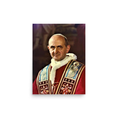 Pope Paul VI poster on a plain backdrop in size 12"x16".