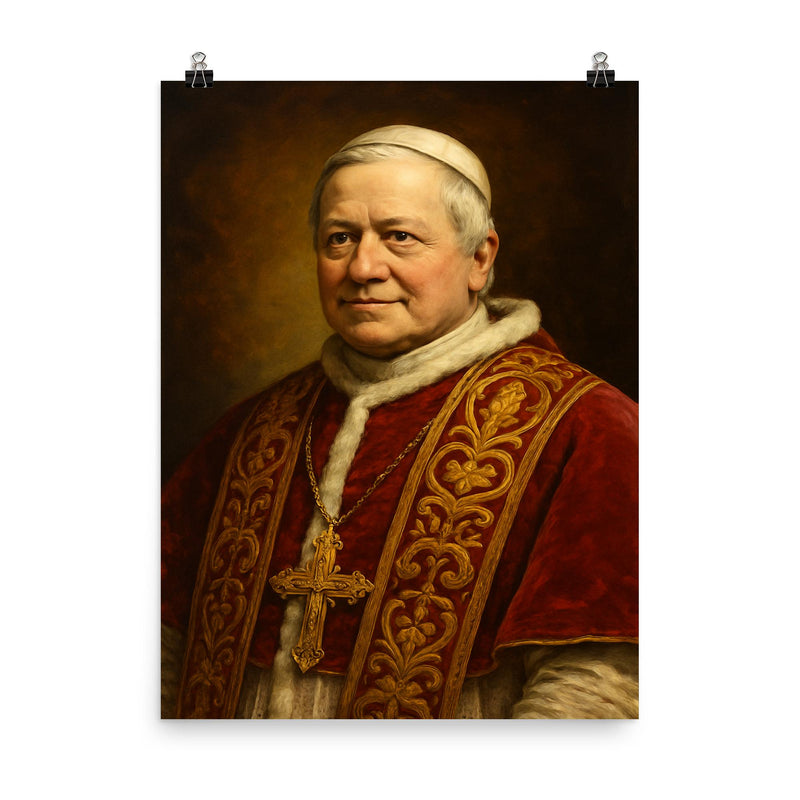 Pope Pius IX poster on a plain backdrop in size 8