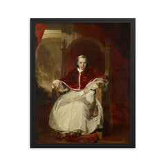 Pope Pius VII framed print on a plain backdrop in size 16"x20".