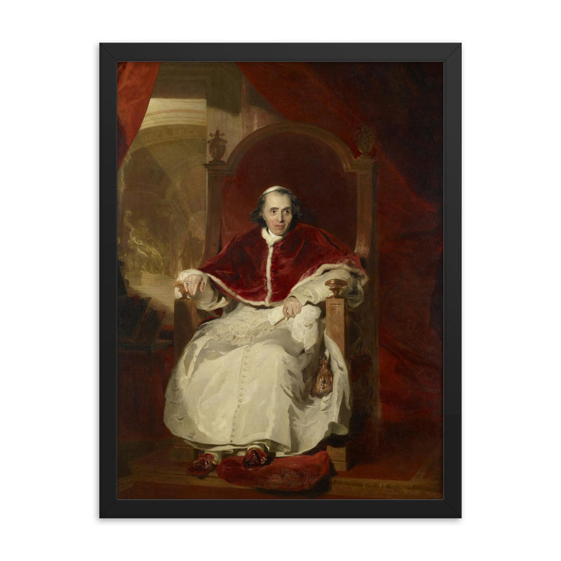 Pope Pius VII framed print on a plain backdrop in size 18