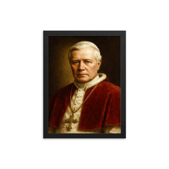 Pope Pius X portrait framed print on a plain backdrop in size 12"x16".