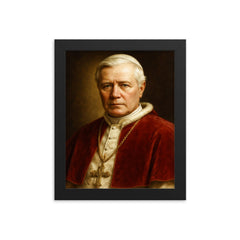 Pope Pius X portrait framed print on a plain backdrop in size 8"x10".