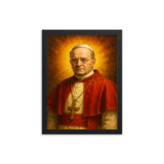 Pope Pius XI framed print on a plain backdrop in size 12"x16".