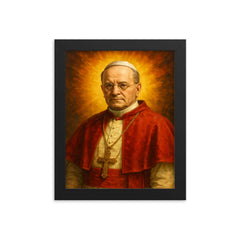 Pope Pius XI framed print on a plain backdrop in size 8"x10".