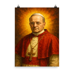 Pope Pius XI poster on a plain backdrop in size 8"x10".