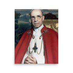 Pope Pius XII poster on a plain backdrop in size 16"x20".