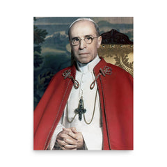 Pope Pius XII poster on a plain backdrop in size 18"x24".