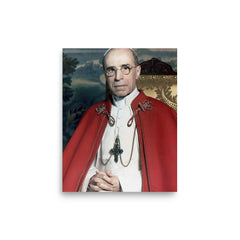 Pope Pius XII poster on a plain backdrop in size 8"x10".