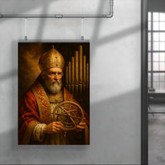 Pope Sylvester II with astrolabe and organ pipes poster 4