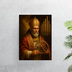 Pope Sylvester II with astrolabe and organ pipes poster 7
