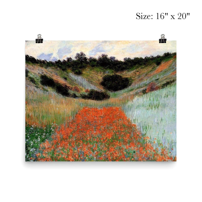 Poppy Field in a Hollow near Giverny by Claude Monet poster 2