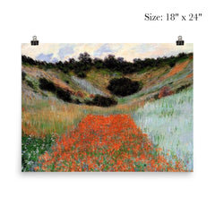 Poppy Field in a Hollow near Giverny by Claude Monet poster 5
