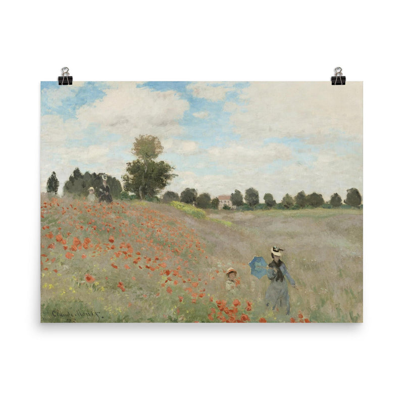 Poppy Field near Argenteuil  Monet 1873 poster on a plain backdrop in size 8