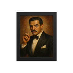 Porfirio Rubirosa framed print on a plain backdrop in size 8"x10".