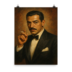 Porfirio Rubirosa poster on a plain backdrop in size 8"x10".