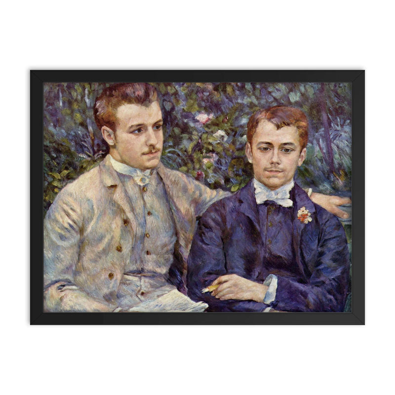 Porträt des Charles und Georges Durand-Ruel by Pierre-Auguste Renoir, 1882 framed print on a plain backdrop in size 18
