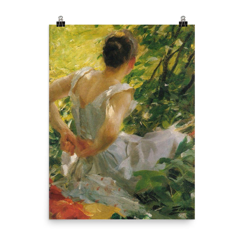 Portrait by Anders Zorn, Swedish Artist (1860-1920) poster on a plain backdrop in size 8