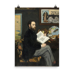 Portrait of Émile Zola by Édouard Manet poster on a plain backdrop in size 8"x10".