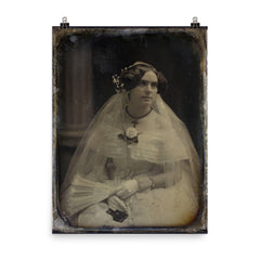 Portrait of a Bride by Southworth and Hawes, c. 1850 poster on a plain backdrop in size 8"x10".