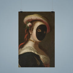 Portrait of a Lady Wearing a Carnival Mask, Venetian School poster 9