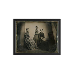 Portrait of a Mother and Two Daughters by Southworth and Hawes, c. 1856 framed print on a plain backdrop in size 12"x16".