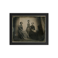 Portrait of a Mother and Two Daughters by Southworth and Hawes, c. 1856 framed print on a plain backdrop in size 8"x10".