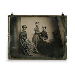 Portrait of a Mother and Two Daughters by Southworth and Hawes, c. 1856 poster on a plain backdrop in size 8"x10".