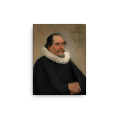 Portrait of Abraham de Potter by Carel Fabritius canvas print on a plain backdrop in size 12"x16".